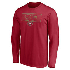 San Francisco 49ers Squad Throwbacks Long Sleeve T-Shirt - Scarlet T-shirts