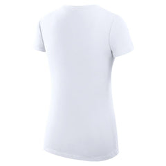 Los Angeles Dodgers G-III 4Her by Carl Banks Women's Super-Slim Fit Lightweight Heart V-Neck T-Shirt - White T-shirts
