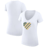 Athletics G-III 4Her by Carl Banks Women's Super-Slim Fit Lightweight Heart V-Neck T-Shirt - White T-shirts