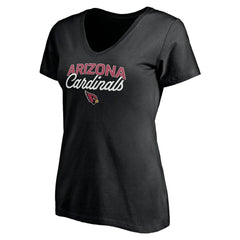 Arizona Cardinals Women's Depth Chart V-Neck T-Shirt - Black T-shirts