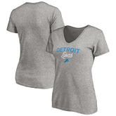 Detroit Lions Women's Depth Chart V-Neck T-Shirt - Gray T-shirts