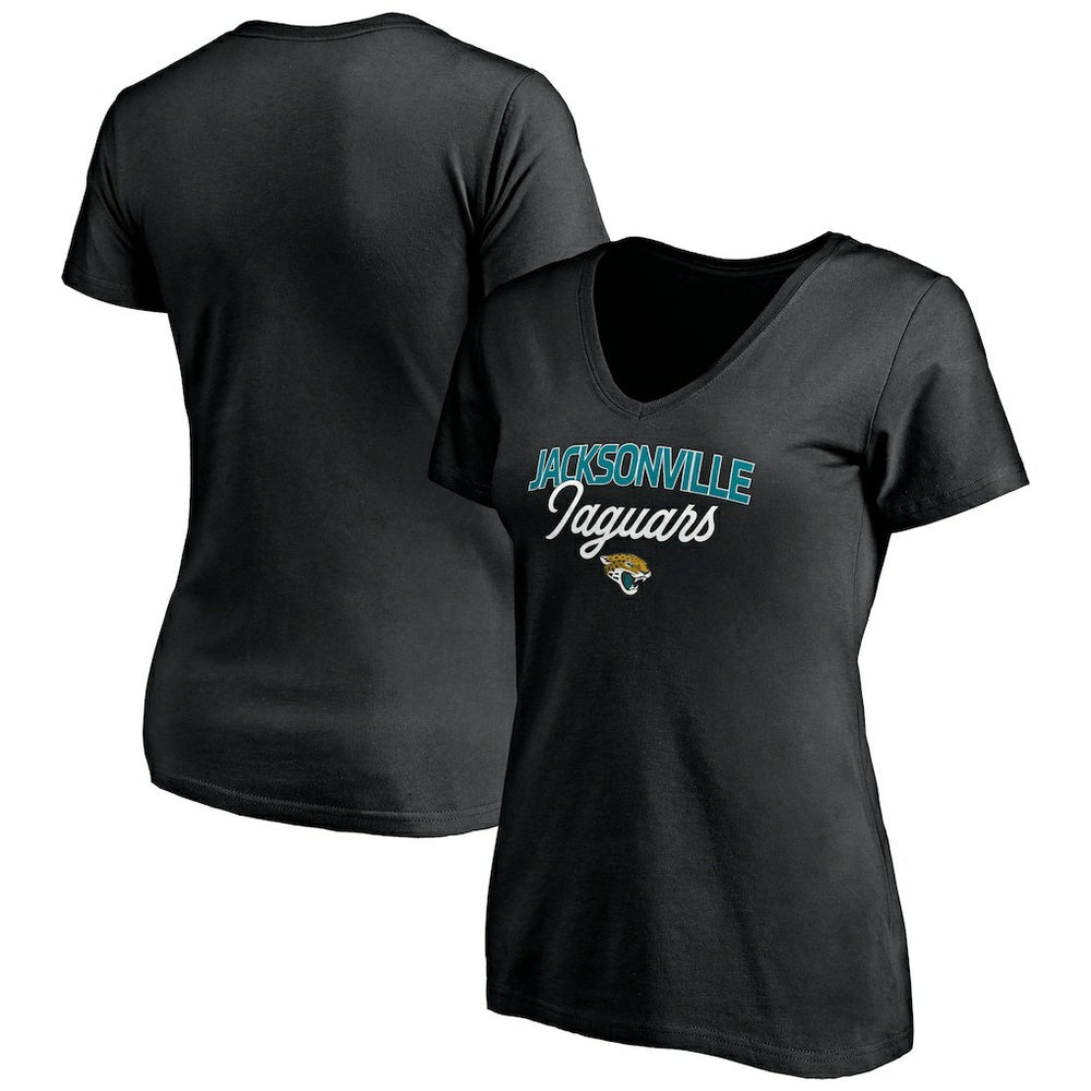 Jacksonville Jaguars Women's Depth Chart V-Neck T-Shirt - Black T-shirts