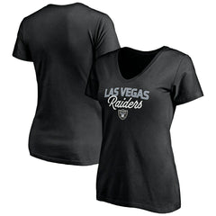 Las Vegas Raiders Women's Depth Chart V-Neck T-Shirt - Black T-shirts