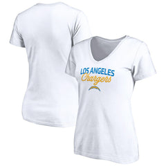 Los Angeles Chargers Women's Depth Chart V-Neck T-Shirt - White T-shirts