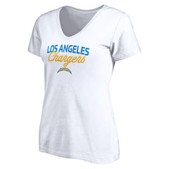 Los Angeles Chargers Women's Depth Chart V-Neck T-Shirt - White T-shirts