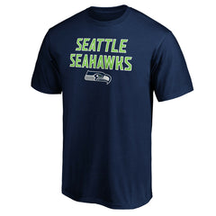 Seattle Seahawks Game Day Stack T-Shirt - College Navy T-shirts