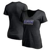 Baltimore Ravens Women's Mascot In Bounds V-Neck T-Shirt - Black T-shirts