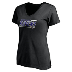 Baltimore Ravens Women's Mascot In Bounds V-Neck T-Shirt - Black T-shirts
