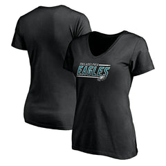 Philadelphia Eagles Women's Mascot In Bounds V-Neck T-Shirt - Black T-shirts