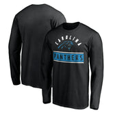 Carolina Panthers Team Arch Knockout Long Sleeve T-Shirt - Black T-shirts