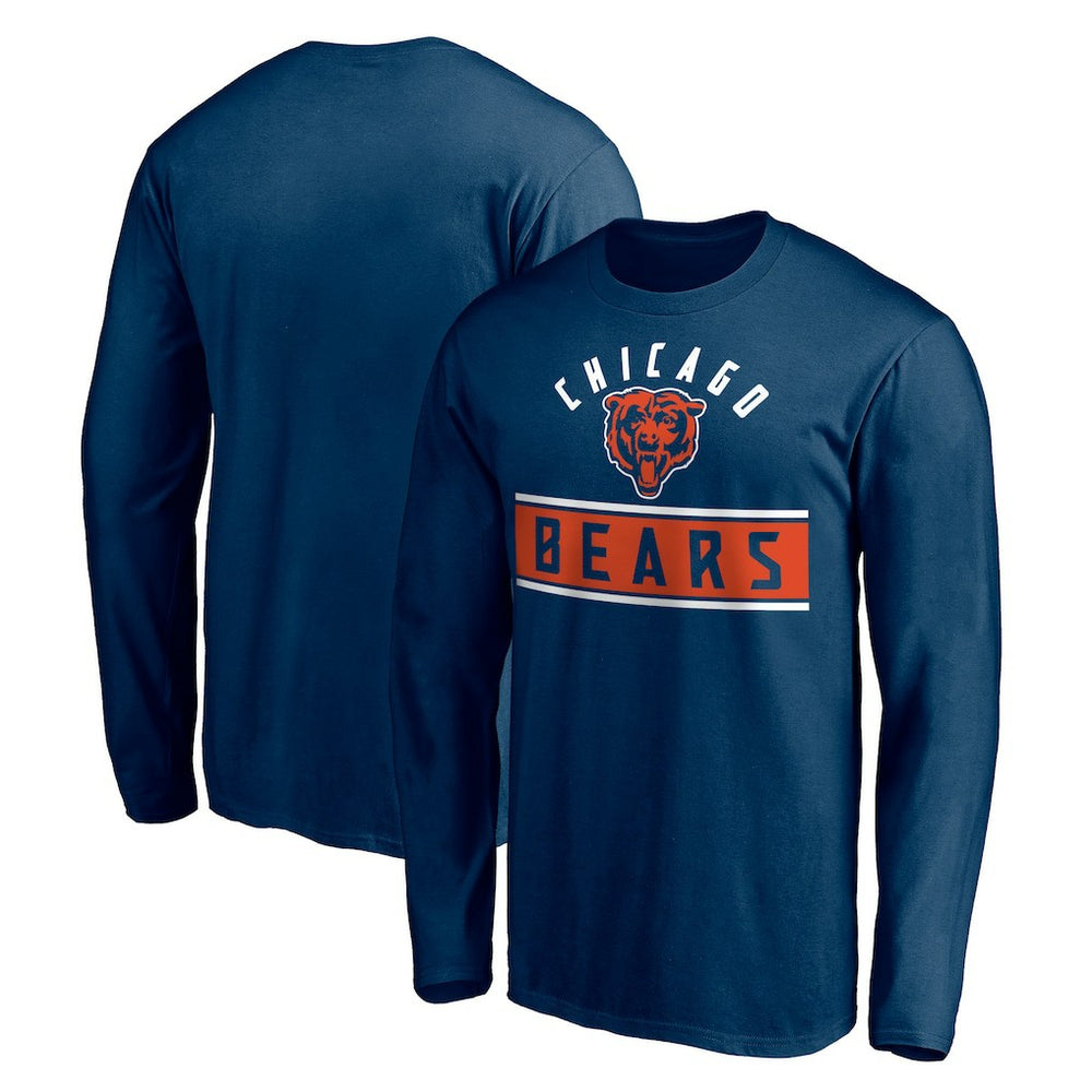 Chicago Bears Team Arch Knockout Long Sleeve T-Shirt - Navy T-shirts