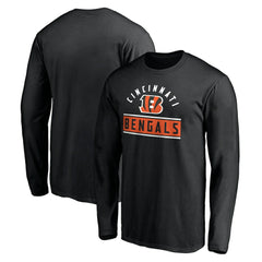 Cincinnati Bengals Team Arch Knockout Long Sleeve T-Shirt - Black T-shirts