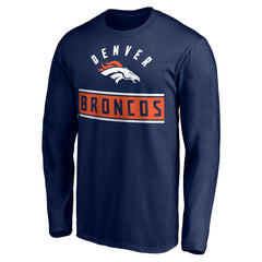 Denver Broncos Team Arch Knockout Long Sleeve T-Shirt - Navy T-shirts
