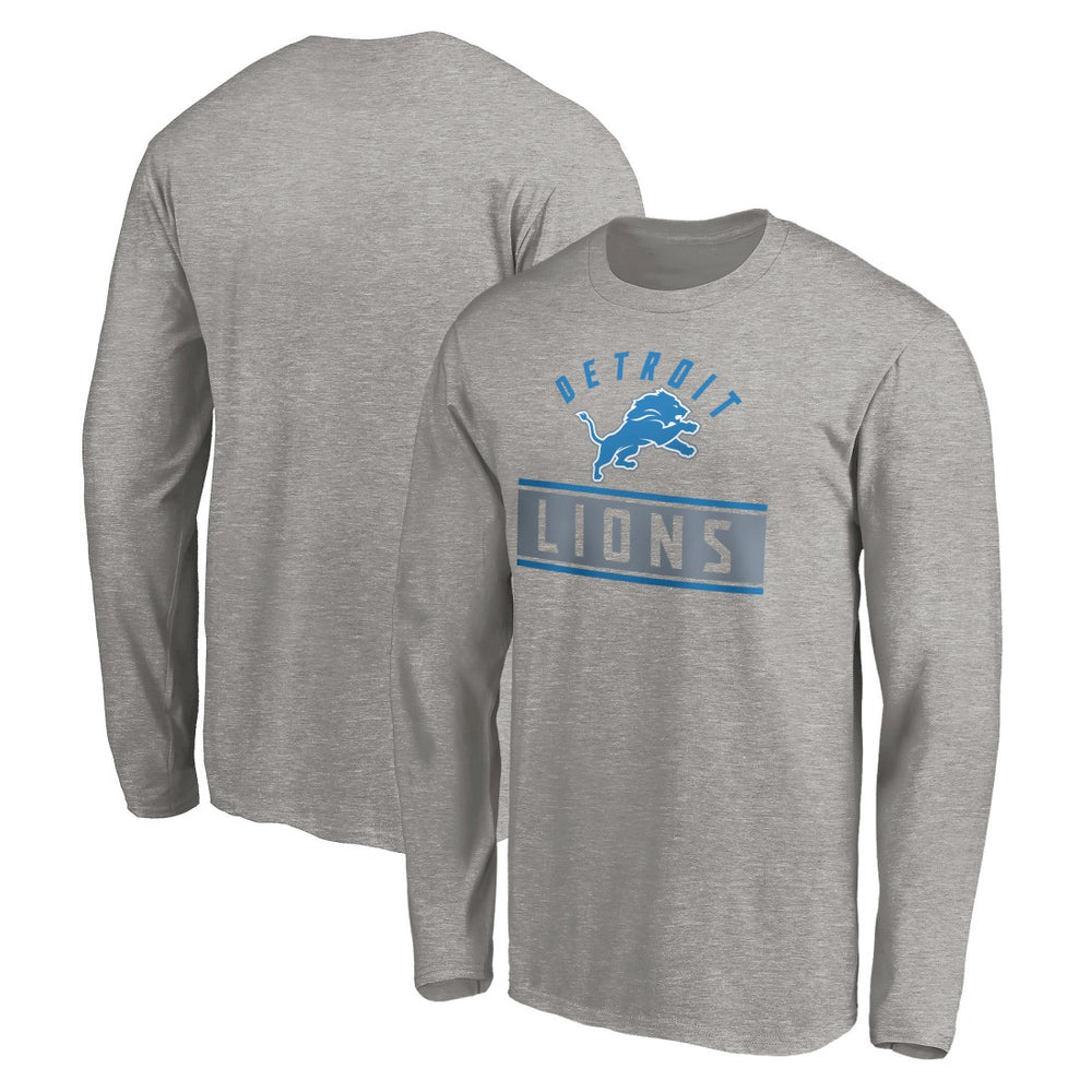 Detroit Lions Team Arch Knockout Long Sleeve T-Shirt - Heather Gray T-shirts