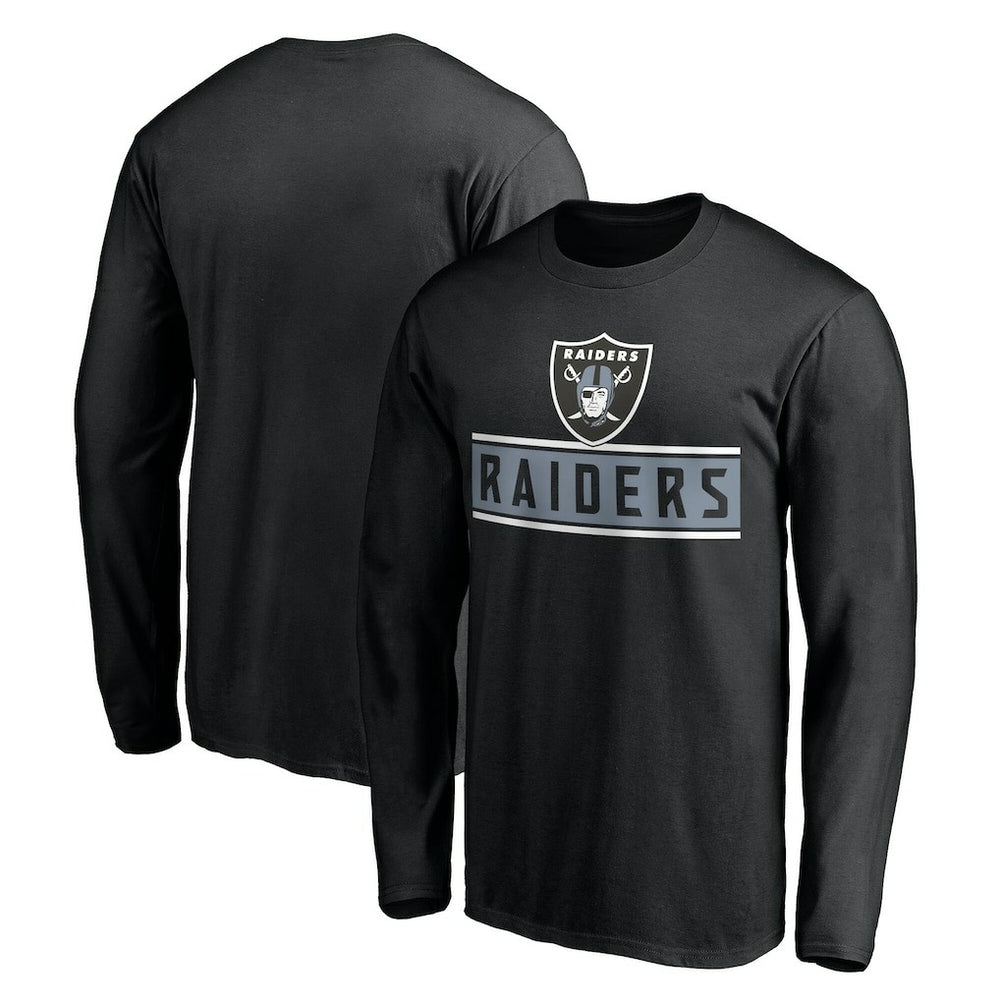 Las Vegas Raiders Team Arch Knockout Long Sleeve T-Shirt - Black T-shirts