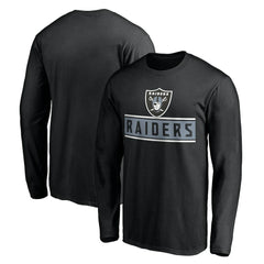 Las Vegas Raiders Team Arch Knockout Long Sleeve T-Shirt - Black T-shirts