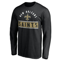 New Orleans Saints Team Arch Knockout Long Sleeve T-Shirt - Black T-shirts