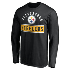 Pittsburgh Steelers Team Arch Knockout Long Sleeve T-Shirt - Black T-shirts