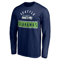 Seattle Seahawks Team Arch Knockout Long Sleeve T-Shirt - College Navy T-shirts