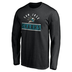 San Jose Sharks Team Arch Knockout Long Sleeve T-Shirt - Black | US 200274465