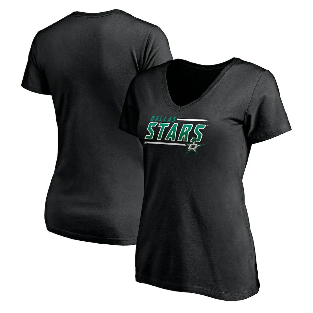 Dallas Stars Women's Mascot In Bounds V-Neck T-Shirt - Black | US 200274538