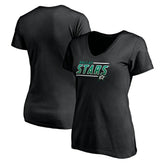 Dallas Stars Women's Mascot In Bounds V-Neck T-Shirt - Black | US 200274538