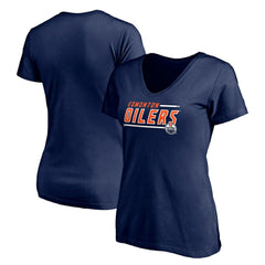 Edmonton Oilers Women's Mascot In Bounds V-Neck T-Shirt - Navy | US 200274539
