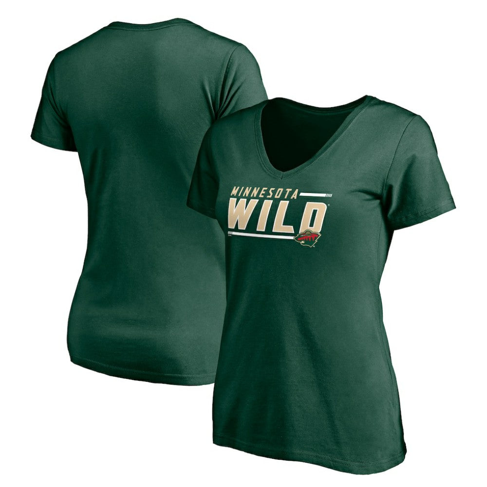 Minnesota Wild Women's Mascot In Bounds V-Neck T-Shirt - Green | US 200274542