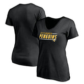 Pittsburgh Penguins Women's Mascot In Bounds V-Neck T-Shirt - Black | US 200274549