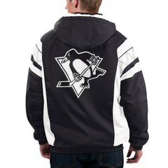 Pittsburgh Penguins Starter x NHL Black Ice Home Team Half-Zip Pullover Hoodie - Black/White | US 200278759