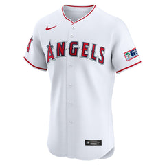 Los Angeles Angels Nike Home Elite Patch Jersey - White Jerseys