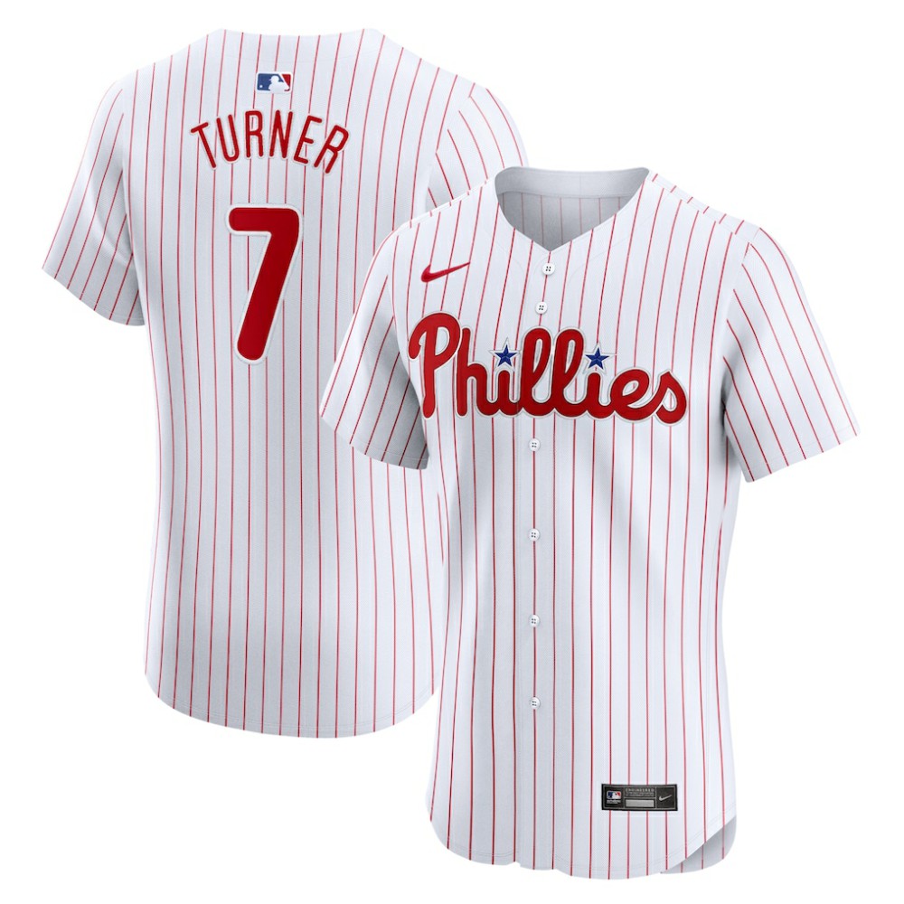 Trea Turner Philadelphia Phillies Nike Home Elite Jersey - White Jerseys