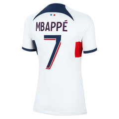 Kylian Mbappe Paris Saint-Germain Women's 2023/24 Away Stadium Replica Player Jersey White - Nike discount