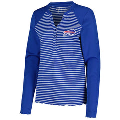 Buffalo Bills Antigua Women's Maverick Waffle Henley Long Sleeve T-Shirt - Royal T-shirts