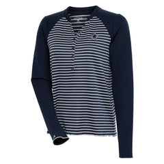 Dallas Cowboys Antigua Women's Maverick Waffle Henley Long Sleeve T-Shirt - Navy T-shirts