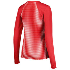 Kansas City Chiefs Antigua Women's Maverick Waffle Henley Long Sleeve T-Shirt - Red T-shirts