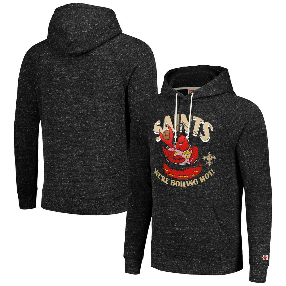 New Orleans Saints Homage Unisex NFL x Guy Fieri’s Flavortown Tri-Blend Pullover Hoodie - Charcoal Hoodies