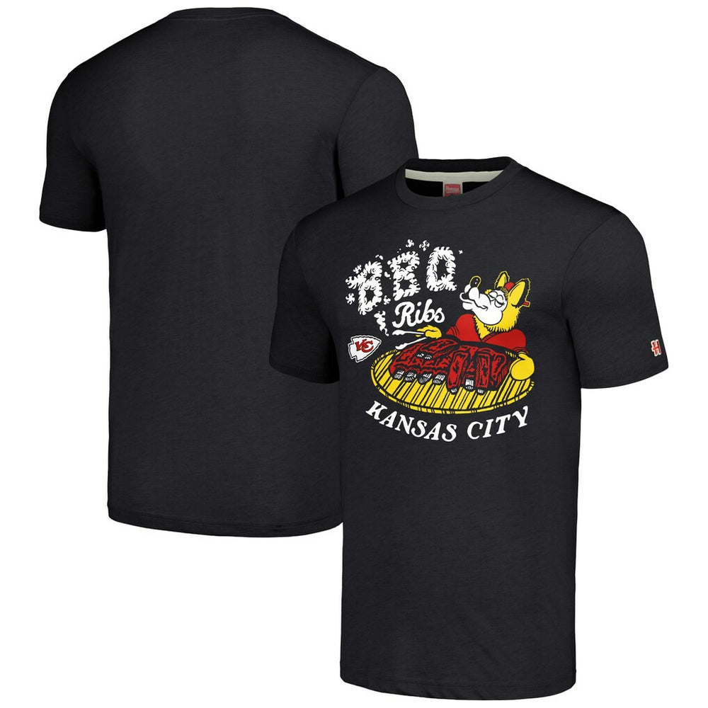 Kansas City Chiefs Homage Unisex NFL x Guy Fieri’s Flavortown Tri-Blend T-Shirt - Charcoal T-shirts