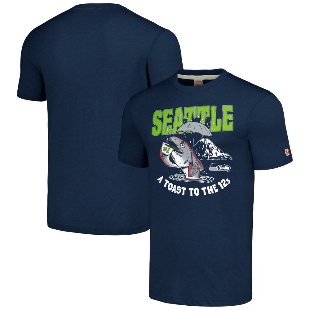 Seattle Seahawks Homage Unisex NFL x Guy Fieri’s Flavortown Tri-Blend T-Shirt - Navy T-shirts