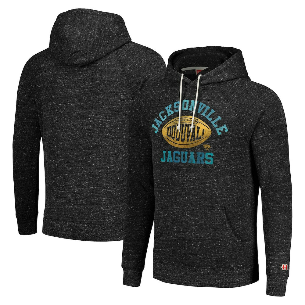 Jacksonville Jaguars Homage Unisex Hyperlocal Raglan Pullover Hoodie - Heather Charcoal Hoodies