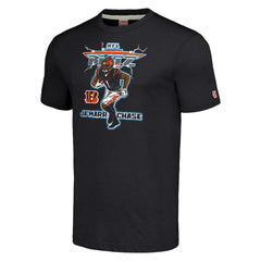 Ja'Marr Chase Cincinnati Bengals Homage Unisex NFL Blitz Player Tri-Blend T-Shirt - Heathered Charcoal T-shirts