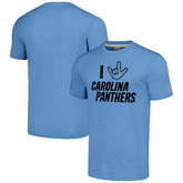 Carolina Panthers Homage Unisex The NFL ASL Collection by Love Sign Tri-Blend T-Shirt - Light Blue T-shirts
