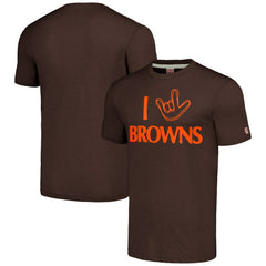Cleveland Browns Homage Unisex The NFL ASL Collection by Love Sign Tri-Blend T-Shirt - Brown T-shirts