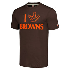 Cleveland Browns Homage Unisex The NFL ASL Collection by Love Sign Tri-Blend T-Shirt - Brown T-shirts