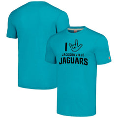 Jacksonville Jaguars Homage Unisex The NFL ASL Collection by Love Sign Tri-Blend T-Shirt - Teal T-shirts