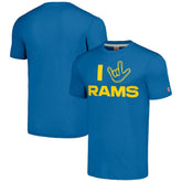 Los Angeles Rams Homage Unisex The NFL ASL Collection by Love Sign Tri-Blend T-Shirt - Royal T-shirts