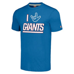 New York Giants Homage Unisex The NFL ASL Collection by Love Sign Tri-Blend T-Shirt - Royal T-shirts