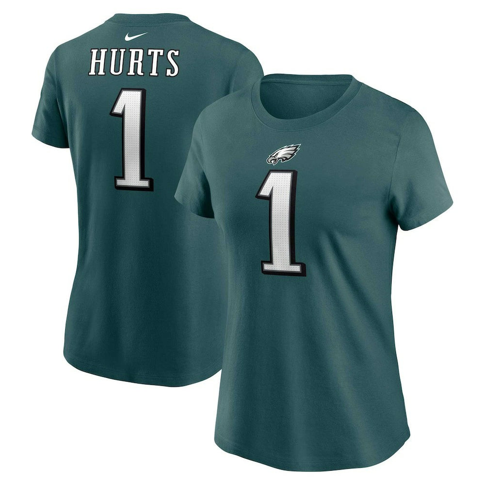 Jalen Hurts Philadelphia Eagles Women's Player Name & Number T-Shirt - Midnight Green T-shirts