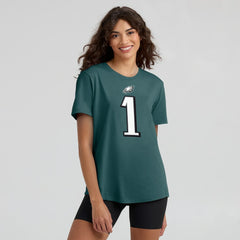 Jalen Hurts Philadelphia Eagles Women's Player Name & Number T-Shirt - Midnight Green T-shirts
