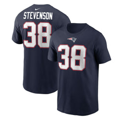 Rhamondre Stevenson New England Patriots Player Name & Number T-Shirt - Navy T-shirts